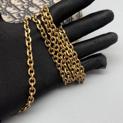 Dior Medium Saddle Chain Pouch Oblique Black Beige