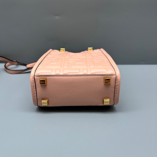 Fendi Mini Sunshine Shopper Tote Embossed FF Pink