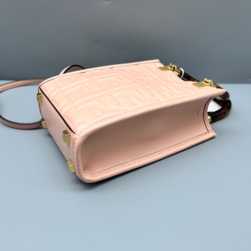 Fendi Mini Sunshine Shopper Tote Embossed FF Pink