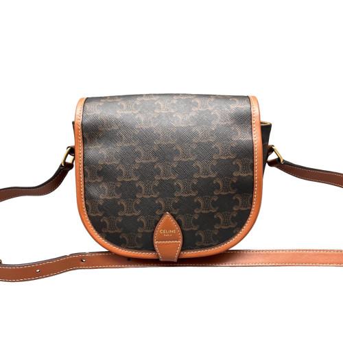 Celine Small Folco Bag Triomphe Brown Black