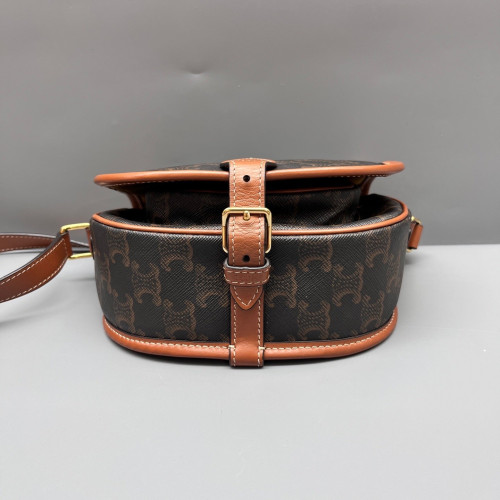 Celine Small Folco Bag Triomphe Brown Black