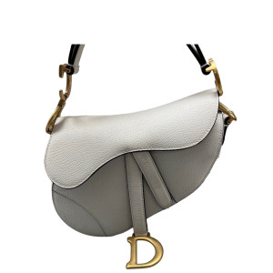 Dior Small Saddle Bag Grained Calfskin White Dior Small Saddle Bag Grained Calfskin White