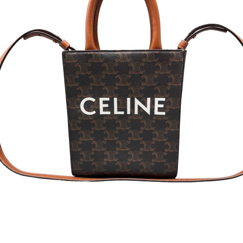 Celine Mini Vertical Cabas Triomphe Brown Black