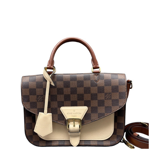 Louis Vuitton Beaumarchais Shoulder Bag Damier Ebene Calfskin Brown Black Louis Vuitton Beaumarchais Shoulder Bag Damier Ebene Calfskin Brown Black