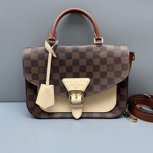 Louis Vuitton Beaumarchais Shoulder Bag Damier Ebene Calfskin Brown Black Louis Vuitton Beaumarchais Shoulder Bag Damier Ebene Calfskin Brown Black