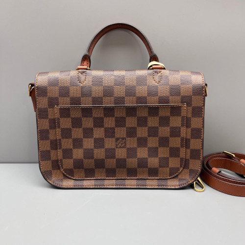 Louis Vuitton Beaumarchais Shoulder Bag Damier Ebene Calfskin Brown Black Louis Vuitton Beaumarchais Shoulder Bag Damier Ebene Calfskin Brown Black