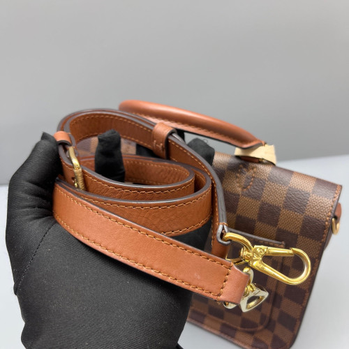 Louis Vuitton Beaumarchais Shoulder Bag Damier Ebene Calfskin Brown Black Louis Vuitton Beaumarchais Shoulder Bag Damier Ebene Calfskin Brown Black