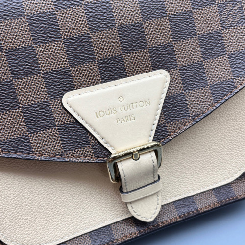 Louis Vuitton Beaumarchais Shoulder Bag Damier Ebene Calfskin Brown Black Louis Vuitton Beaumarchais Shoulder Bag Damier Ebene Calfskin Brown Black