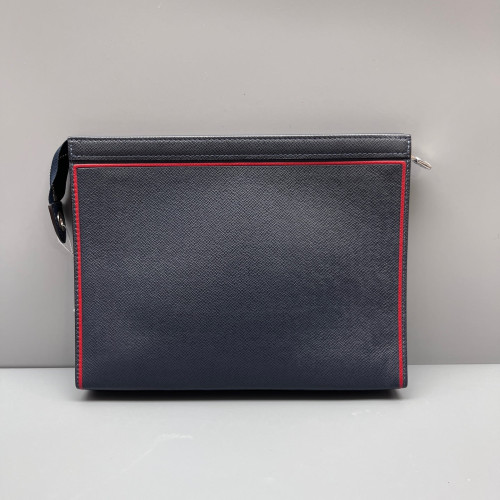 Louis Vuitton Pochette Voyage MM Calfskin Blue Red