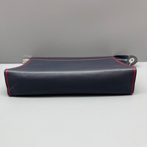 Louis Vuitton Pochette Voyage MM Calfskin Blue Red