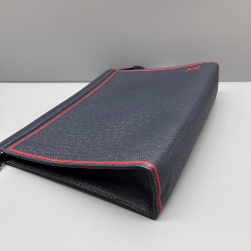 Louis Vuitton Pochette Voyage MM Calfskin Blue Red