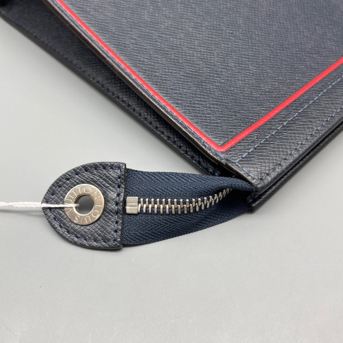 Louis Vuitton Pochette Voyage MM Calfskin Blue Red