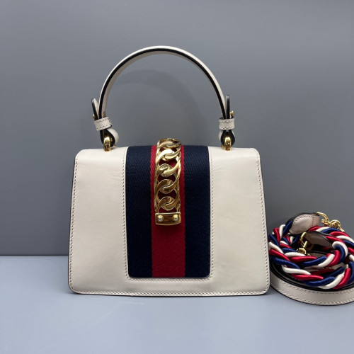 Gucci Mini Sylvie Shoulder Bag Calfskin White