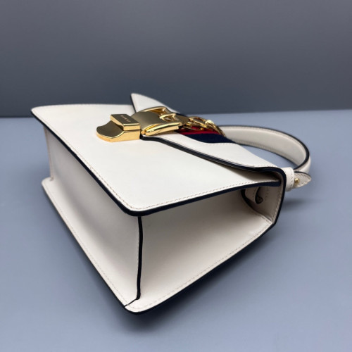 Gucci Mini Sylvie Shoulder Bag Calfskin White