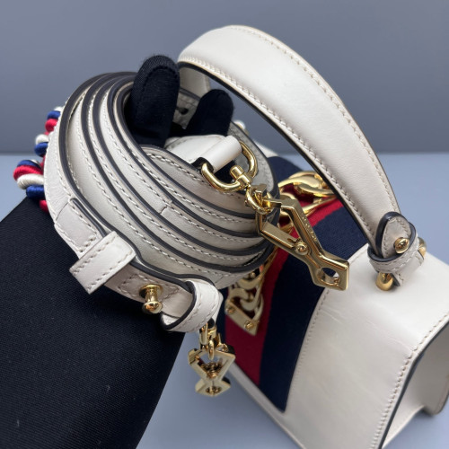 Gucci Mini Sylvie Shoulder Bag Calfskin White
