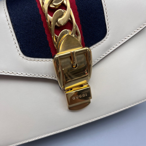 Gucci Mini Sylvie Shoulder Bag Calfskin White
