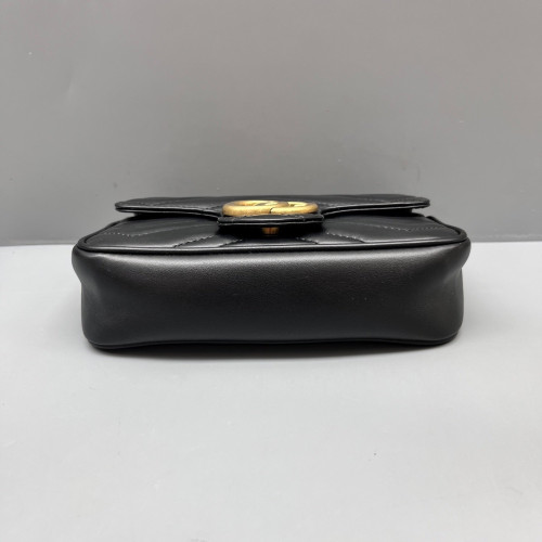 Gucci Matelasse Super Mini GG Marmont Calfskin Black