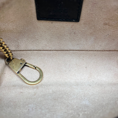 Gucci Matelasse Super Mini GG Marmont Calfskin Black