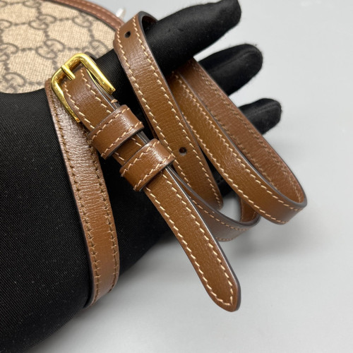 Gucci Mini Horsebit 1955 Crossbody Bag GG Supreme Monogram Brown Beige