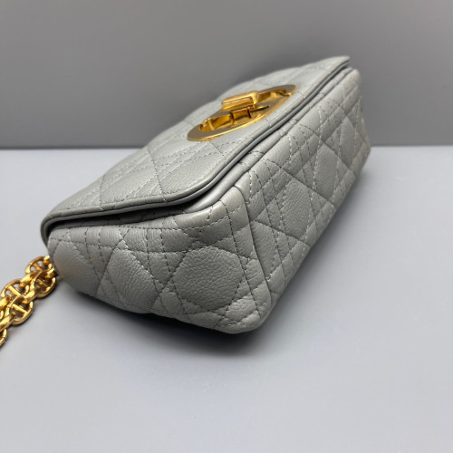 Dior Small Caro Bag Calfskin Grey Dior Small Caro Bag Calfskin Grey