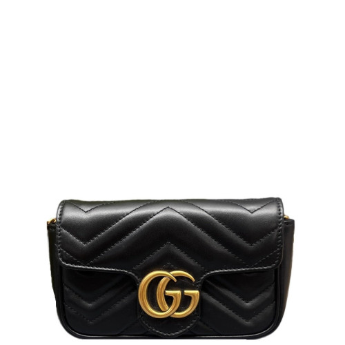 Gucci Mini GG Marmont Chain Wallet Calfskin Black