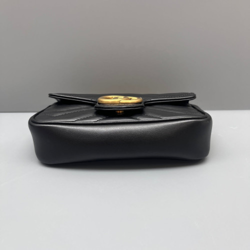Gucci Mini GG Marmont Chain Wallet Calfskin Black