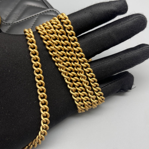 Gucci Mini GG Marmont Chain Wallet Calfskin Black