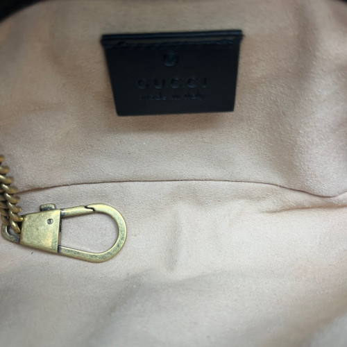 Gucci Mini GG Marmont Chain Wallet Calfskin Black