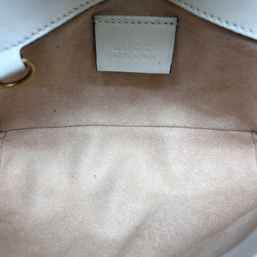 Gucci Matelasse Super Mini GG Marmont Calfskin White