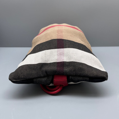 Burberry Backpack Calfskin Mega Check Beige Red Black