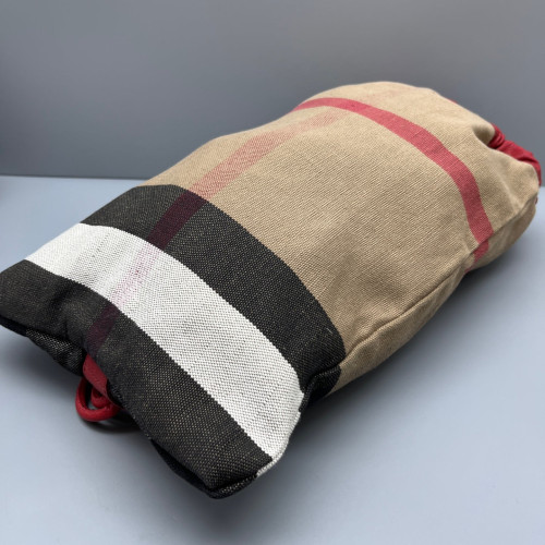 Burberry Backpack Calfskin Mega Check Beige Red Black