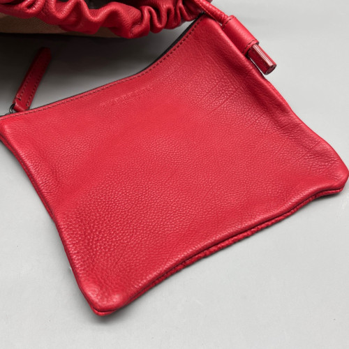 Burberry Backpack Calfskin Mega Check Beige Red Black