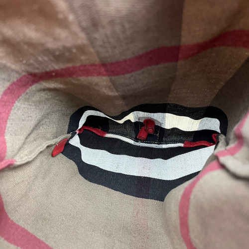 Burberry Backpack Calfskin Mega Check Beige Red Black