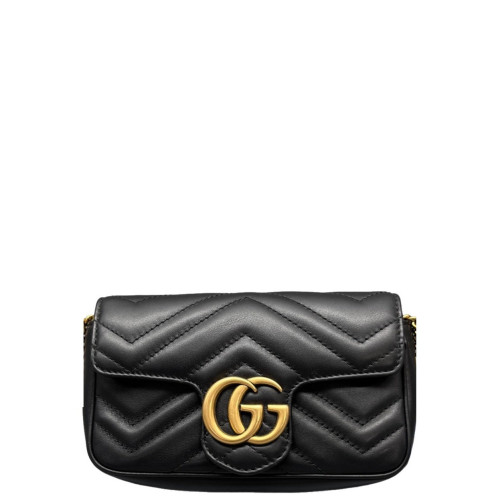 Gucci Super Mini GG Marmont Calfskin Black