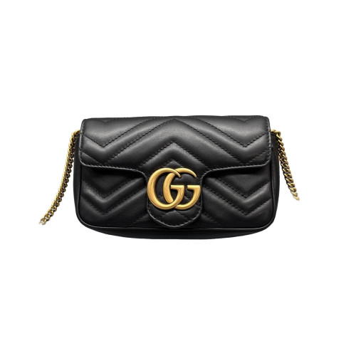 Gucci Super Mini GG Marmont Calfskin Black