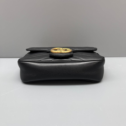 Gucci Super Mini GG Marmont Calfskin Black