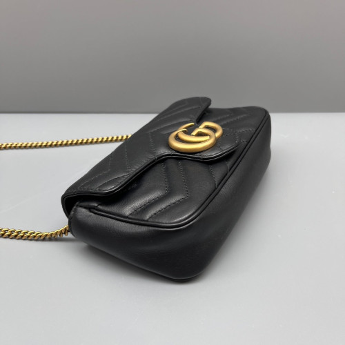 Gucci Super Mini GG Marmont Calfskin Black