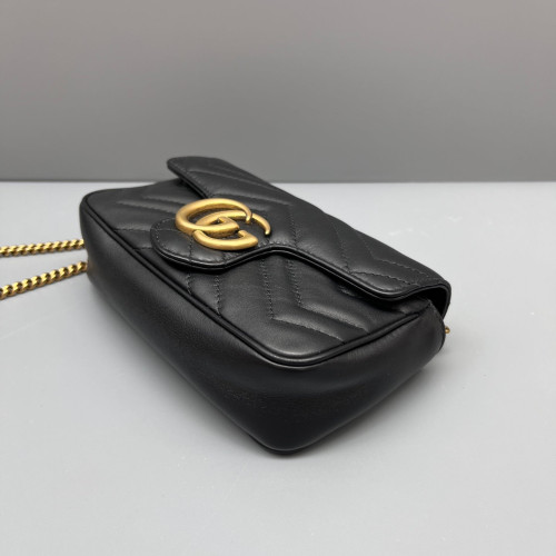 Gucci Super Mini GG Marmont Calfskin Black