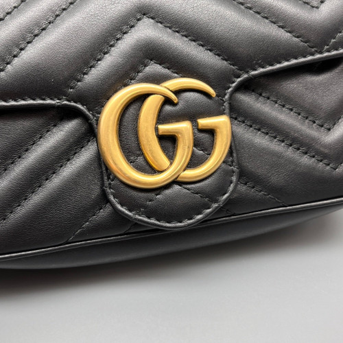 Gucci Super Mini GG Marmont Calfskin Black