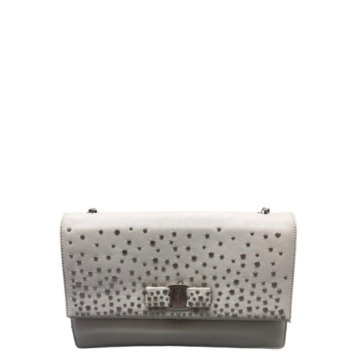 Salvatore Ferragamo Vara Bow Crossbody Bag Calfskin White