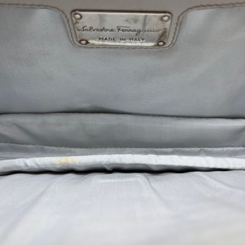 Salvatore Ferragamo Vara Bow Crossbody Bag Calfskin White