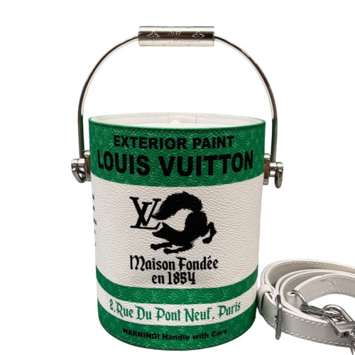 Louis Vuitton Bucket Calfskin Green White