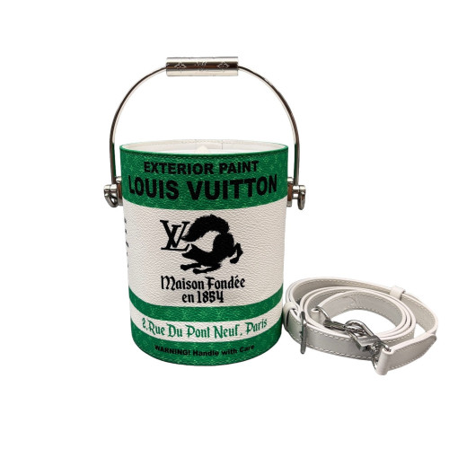 Louis Vuitton Bucket Calfskin Green White