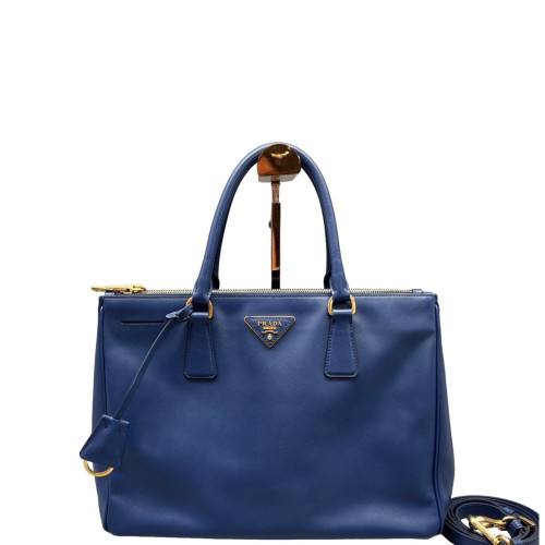 Prada Medium Galleria Double Zip Tote Saffiano Calfskin Dark Blue Prada Medium Galleria Double Zip Tote Saffiano Calfskin Dark Blue