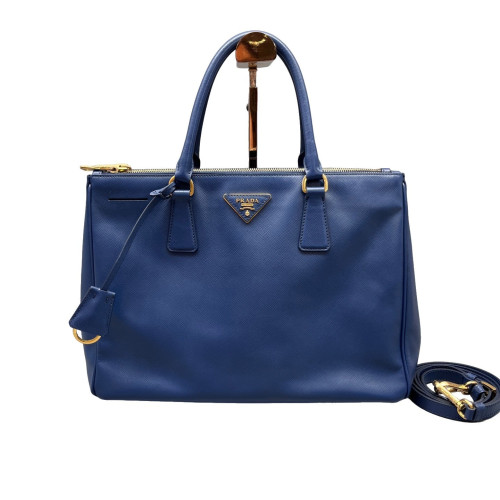 Prada Medium Galleria Double Zip Tote Saffiano Calfskin Dark Blue Prada Medium Galleria Double Zip Tote Saffiano Calfskin Dark Blue