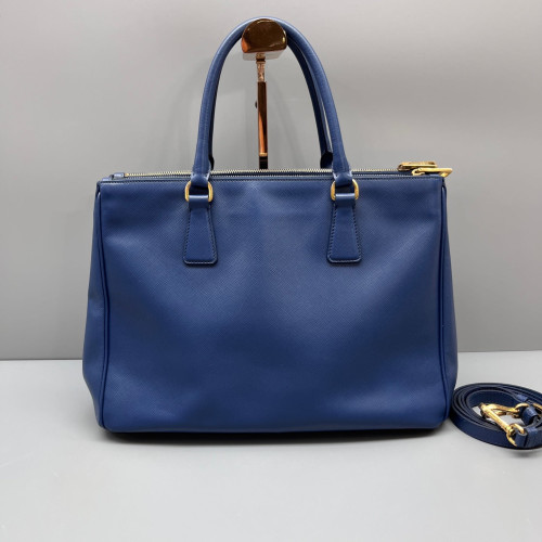 Prada Medium Galleria Double Zip Tote Saffiano Calfskin Dark Blue Prada Medium Galleria Double Zip Tote Saffiano Calfskin Dark Blue