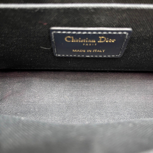 Dior 30 Montaigne Chain Flap Bag Small Oblique Black Beige