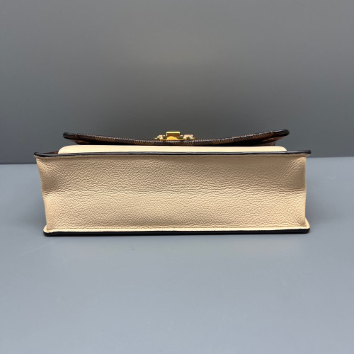 Louis Vuitton Vavin Chain Wallet Damier Ebene Beige Dark Brown Light Brown