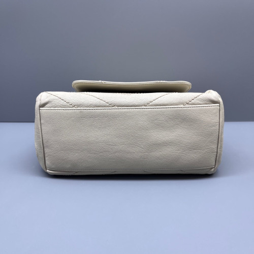 Yves Saint Laurent Small Nolita Shoulder Bag Calfskin White