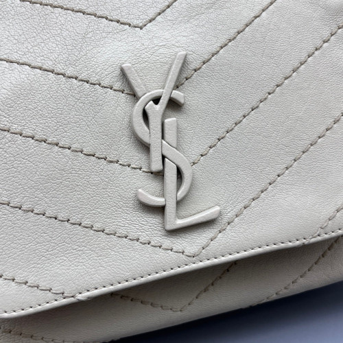 Yves Saint Laurent Small Nolita Shoulder Bag Calfskin White